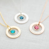 Heart birthstone necklace