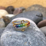 Spinning bead fidget ring