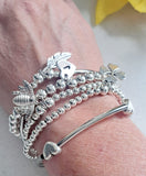 Silver stacking bracelets