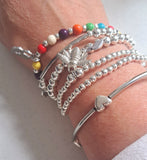 Silver stacking bracelets