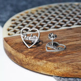 Name plate stud earrings