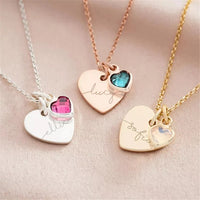 Heart birthstone necklace