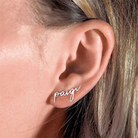 Name plate earrings