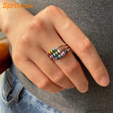 Enamel bead fidget ring