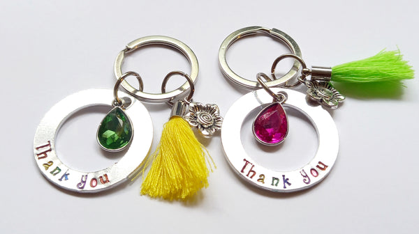 Teacher keychain teaching assistant keyring,personalised keychain, teacher gift, stamped gift, end of term gift,thank you gift