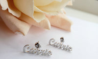 Name plate earrings