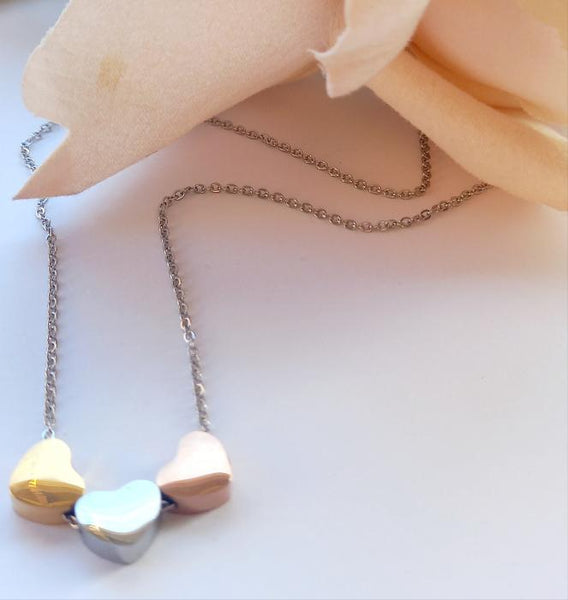 Trio of hearts necklace