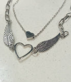 Winged heart necklace