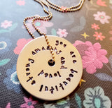 Stamped circle necklace