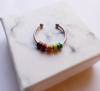 Enamel bead fidget ring