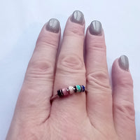 Enamel bead fidget ring