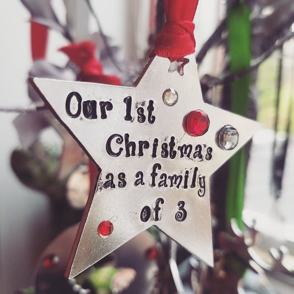 Personalised tree star decoration