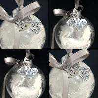 Memorial Christmas feather bauble