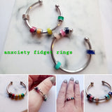 Enamel bead fidget ring