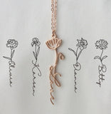 Birth flower necklace