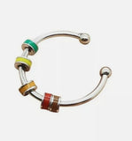 Enamel bead fidget ring