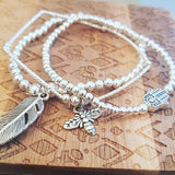 Silver stacking bracelets