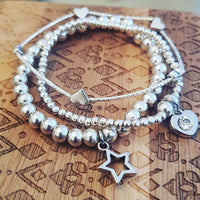 Silver stacking bracelets