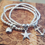 Silver stacking bracelets