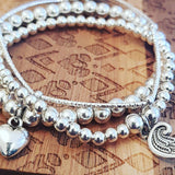 Silver stacking bracelets