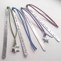 Stamped metal bookmark